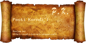Pesti Kornél névjegykártya